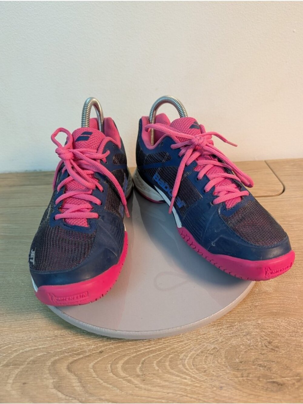 Babolat Jet Mach II AC Blue Pink Tennis/Pickleball Shoes 8.5 Women 31S18651